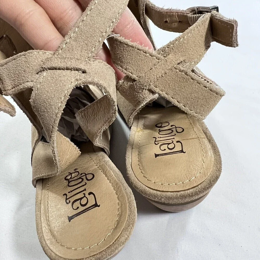 Latigo Simon Leather Suede‎ Closed-Toe Slingback sandal Booties Brown Size 8.5 M